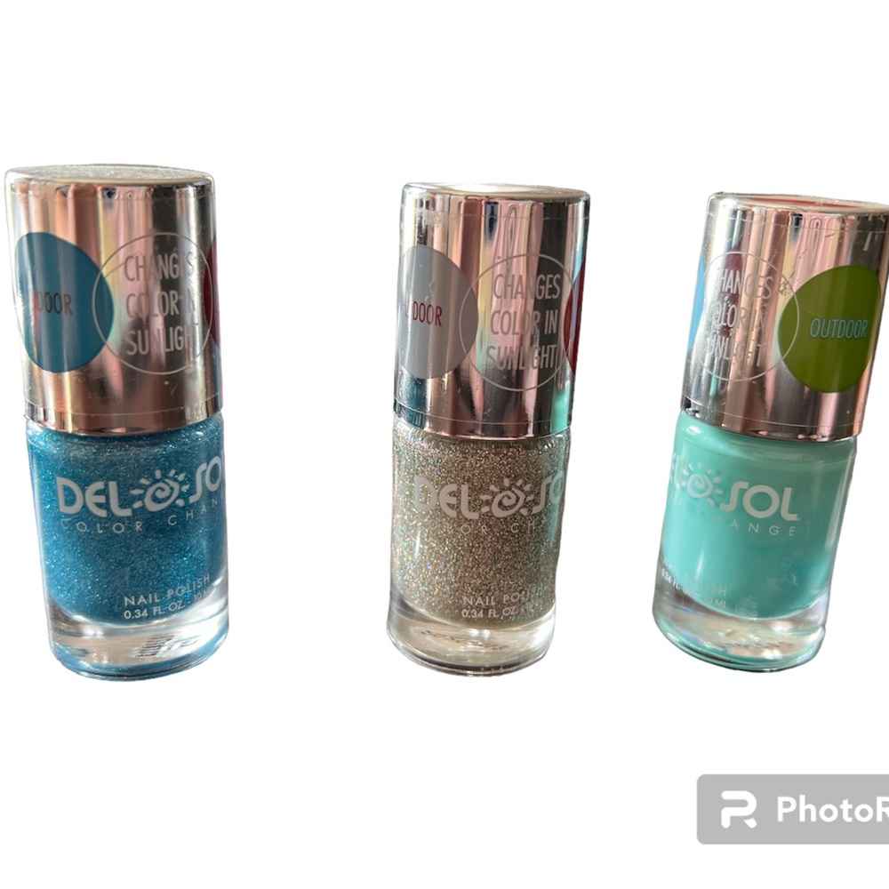 Del sol set of 3 color changing nail polishes NWT